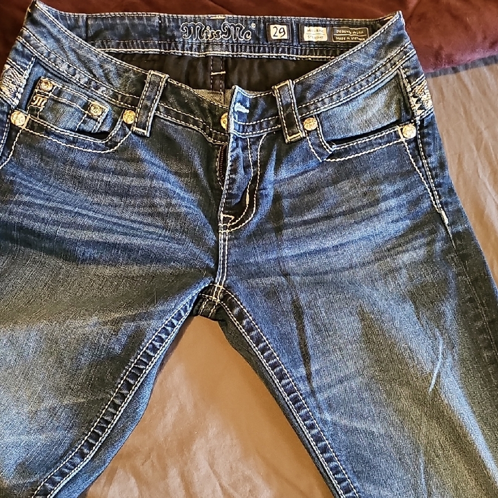 Miss Me Blue Skinny Jeans with Vintage Appeal